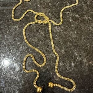 Luxurious Gold-Tone Twisted Stand Necklace